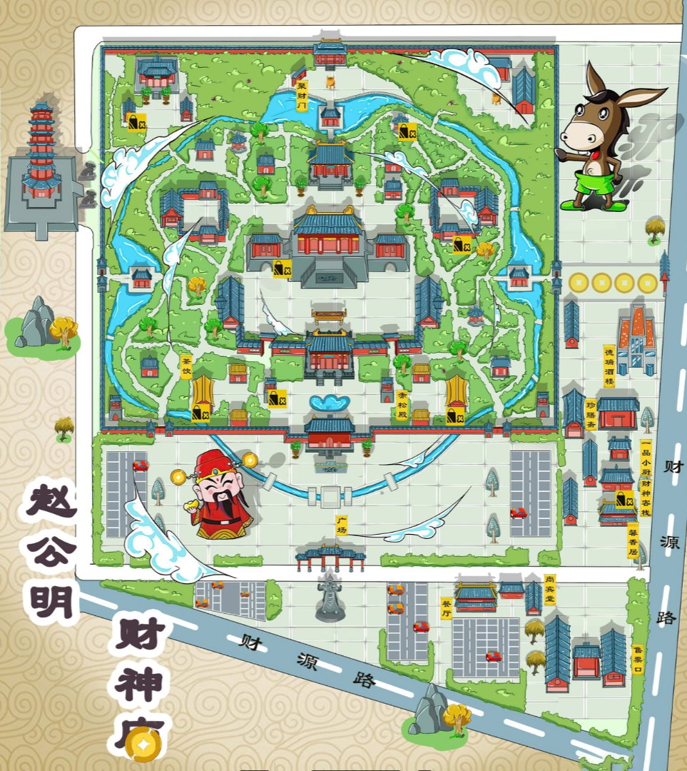 寺廟類(lèi)手繪地圖